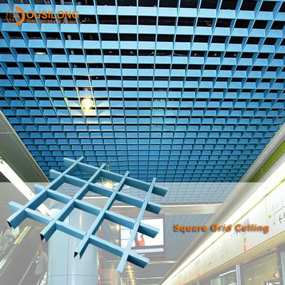 Het Plafond die van de de bouwmuur Decorational-Materialen RAL 9016 behandelen Opgeschort het Plafondnet van de Metaal Vierkant Cel