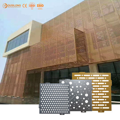 CNC gesneden gordijngevelpaneel Geperforeerde aluminium gevelbekledingspanelen voor architectonisch ornament