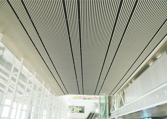 Het hoogwaardige Plafond van het Aluminium Tubulaire Lineaire Metaal, Museum Wit Vals Plafond 50mm Dia