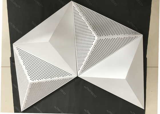 Commerciële het Plafondtegels van Pearl White van de poederlaag, 3D Drijvende het Plafondtegels van de Driehoeksklem